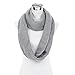 Premium Winter Solid Color Knit Infinity Loop Circle Scarf, Light Grey