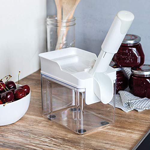 Leifheit Cherry Stoner with Pit Catcher Container, Ergonomic Handle and