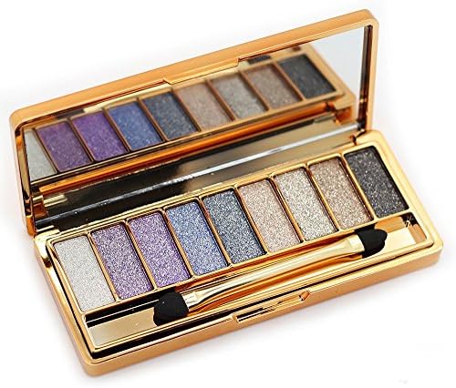 9 Colors Diamond Shining Eyeshadow Palette Glitter Matt Makeup Cosmetic Foundation Palette with Double-sided Makeup Brush,2#