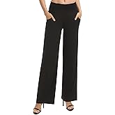 Am Direct Women's High Waist Wide Leg Flowy Casual Pants with Pockets