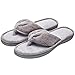 Women's Soft & Comfy Knitted Plush Fleece Lining Memory Foam Spa Thong Flip Flops House Slippers (Medium / 7-8 B(M) US, Gray)