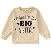 MODNTOGA Toddler Girl Big Sis Crewneck Sweatshirt Promoted To Big Sister Graphic Shirt Baby Sister Love Print Pullover Tops