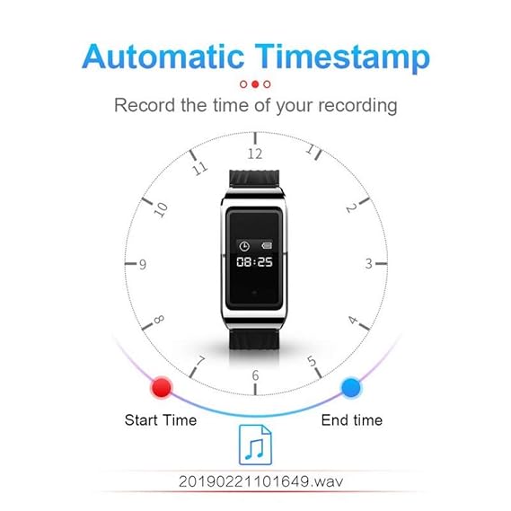 YF&FS Audio portátil SmartWatch Video Reunión de Negocios Grabador ...