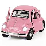 iPlay, iLearn Toy Diecast Car Play Vehicles, Classic Die cast Model Cars, Retro, truck, Old Beetle Models, Moving Vehicle Toys, Pull Back Action with Lights and Sounds 1:38 (Pink)