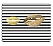 Wknoon Gaming Mouse Pad Custom, Creative Faux Gold Paint Lips Kiss On Black and White Stripes, Personalized Design 9.45 X 7.87 Inch (240mmX200mmX3mm)