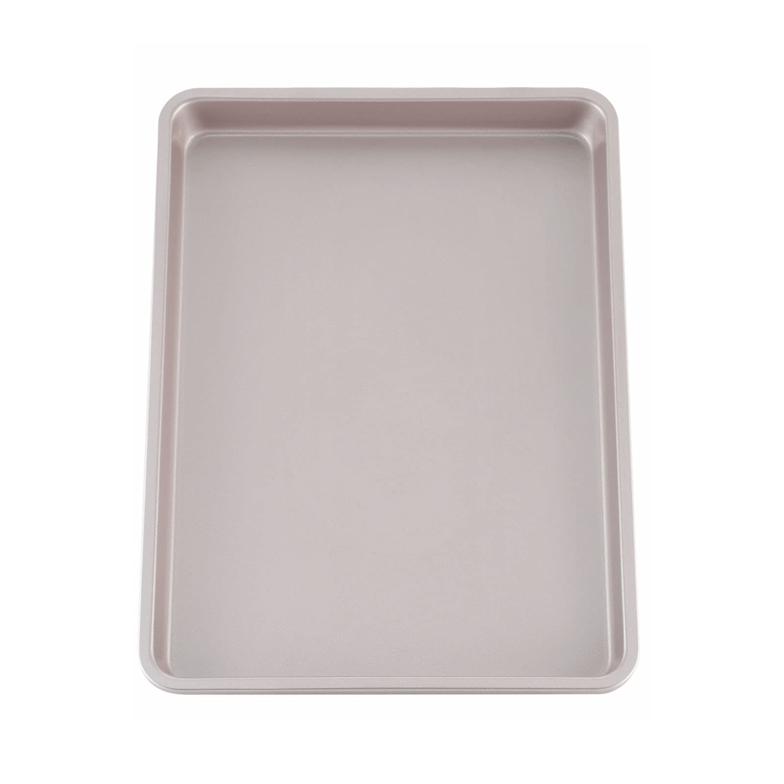 CHEFMADE 13-Inch Rimmed Baking, Non-Stick Carbon Steel Cookie Sheet Pan for Oven Roasting Meat Bread Jelly Roll Battenberg Pizzas Pastries 13" x 9" (Champagne Gold)