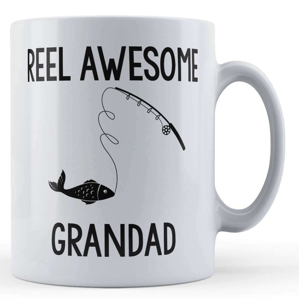 Funny Mug Reel Awesome Grandad - Funny Fishing Grandad Gift Mug, Ceramic, 11fl.oz.
