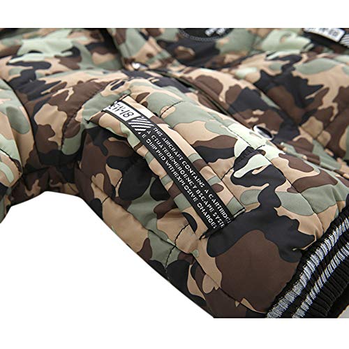 Goodkids Toddler Boys Down Jacket Winter Jacket Hooded Thickened Warm Snowsuit Coat Parka Outerwear (2T/Tag 90, Camouflage)