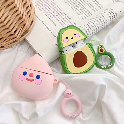 image for Airpods Case MEIQING Cute Avocado Silicone Cover for Airpods 1 2 Charg