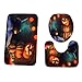 LINGERY Halloween Creative Pumpkin Bathroom Non-Slip Multiple Style Pedestal Rug + Lid Toilet Cover + Bath Mat , 3PCS/Set Various Style Hot Sale (H)