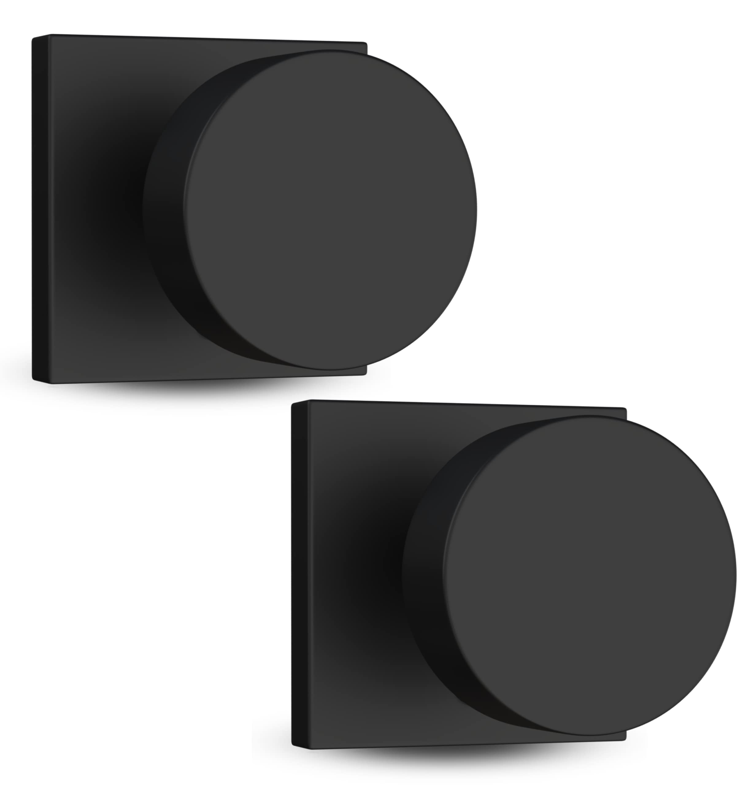 Photo 1 of Mega Handles SUANA Dummy Door Knob for Hallway, Closet and Bathroom, Reversible Heavy Duty Design Door Knobs, Fits All Standard Door Sizes, Screws Included - Matte Black (2 Pack)