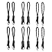 HYCC 12 Pack Strong Nylon Cord Zipper Pulls with Ergonomically Designed Rubber Non-Slip Gripper for Backpacks, Jackets, Luggage, Purses and Handbags - Black