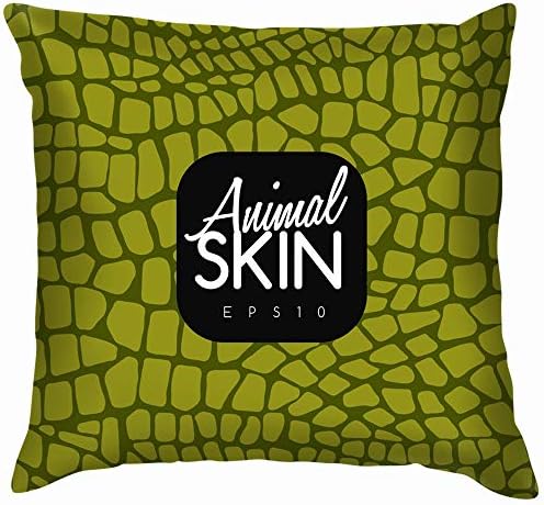 Alligator Print Animal Skin Animals Wildlife Soft Cotton Linen Cushion Cover Pillowcases Throw Pillow Decor Pillow Case Home Decor 24X24 Inch