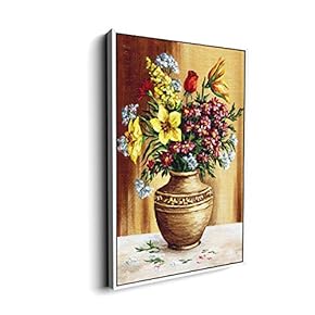 Canvas Wall Art for Living Room, Bedroom Vintage Flower Framed Canvas Prints for Home Decoration Ready to Hang - 16"x24" inches