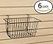 Econoco - Black Multi-Fit Narrow Wire Basket for Slatwall, Pegboard or Gridwall (Set of 6) Metal Semi-Gloss Basket, Black