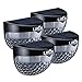 Litom Semi Circle Waterproof Fence Light Solar Lights Outdoor Garden for Patio Stairway Black 4Count