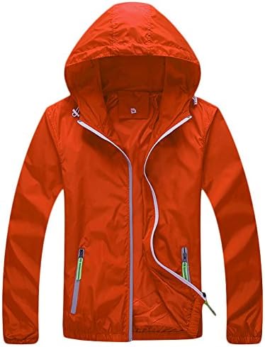 Womens Lightweight Waterproof Active Outdoor Coat Cycling Running Sport Jacket Orange Small