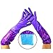Long Sleeve Rubber Latex Cleaning Gloves Kitchen Dishwashing Gloves,19.7 Inch, 1 Pairs, Purple
