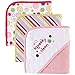 Luvable Friends 3-Pack Embroidered Sayings Hooded Towels - Pink