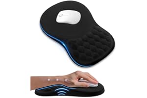 Ergonomic Mouse Pad with Wrist Rest,Slope Design Memory Foam Support,Smooth Frosted Surface, Non Slip PU Base,Suitable for Co