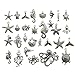 iloveDIYbeads Silver Marine Charm Collection-100g Craft Supplies Marine Life Seashell Charms Pendants for Crafting Jewelry Findings Making Accessory For DIY Necklace Bracelet (M072)