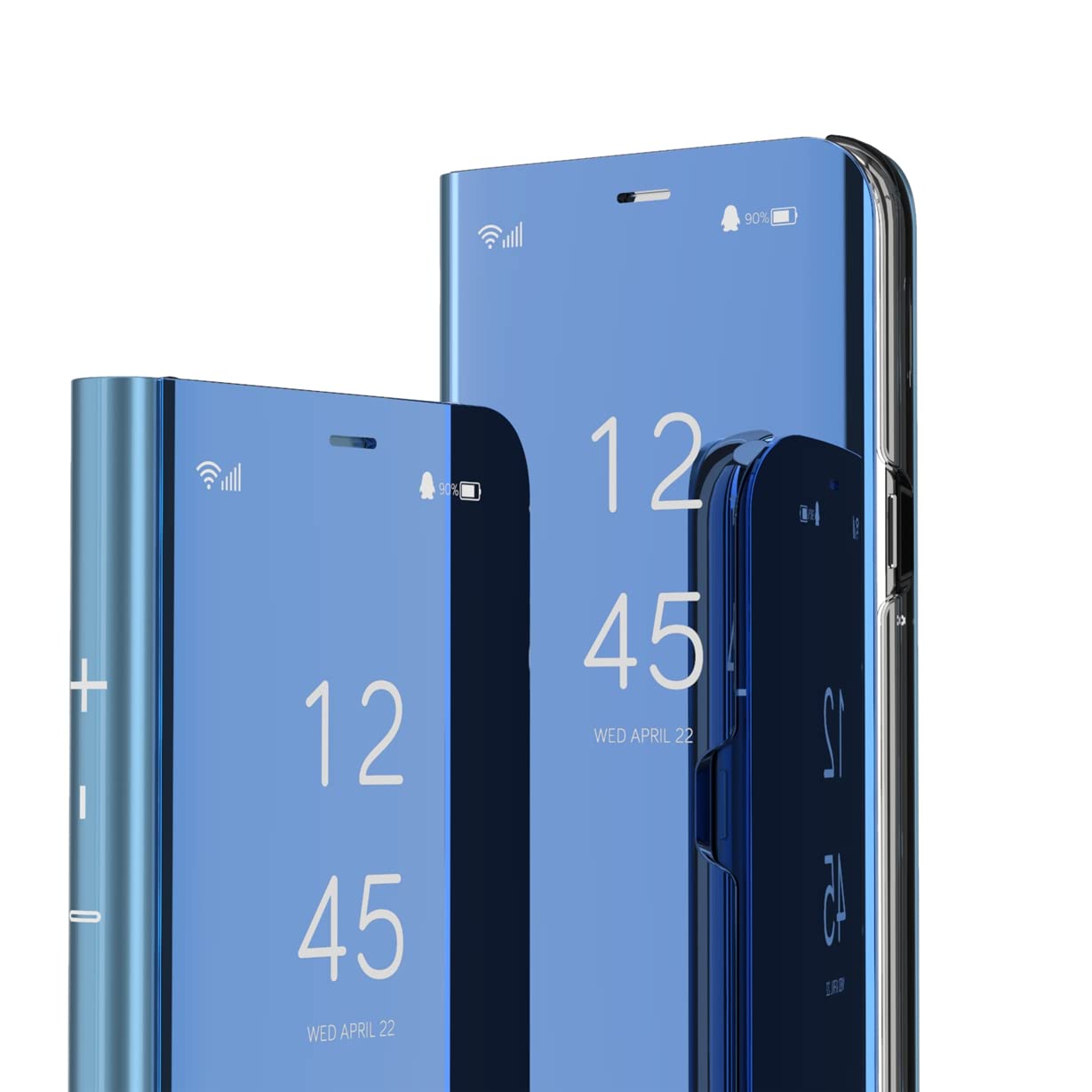 IMIRST iPhone 13 Case, Mirror Design Clear View Flip Bookstyle Luxury Protecter Shell With Kickstand Case Cover for Apple iPhone 13 6.1" 2021. Flip Mirror: Blue — image 1