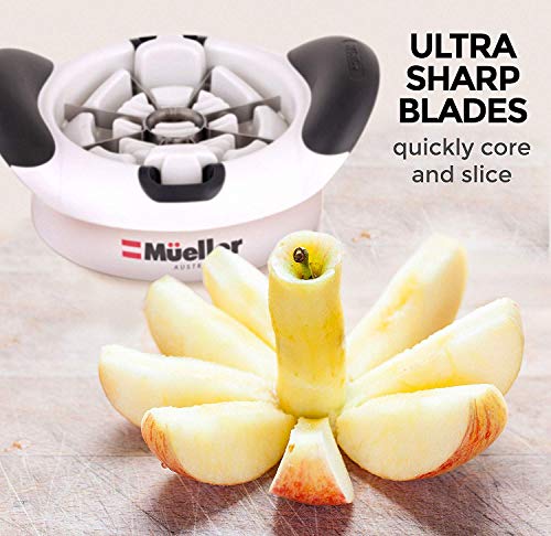 Mueller SpeedSlice Apple and Pear Slicer, 8 Slices, Attached Safety Cover Protect Fingers while In-Use and Blades while in Storage - Thumbnail 4