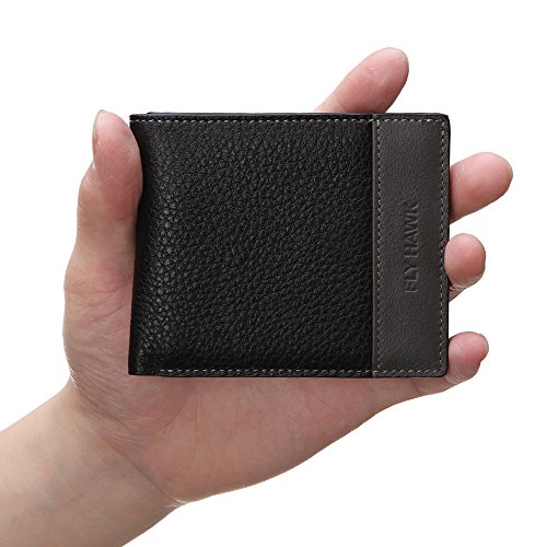 FlyHawk Best Mens Mini RFID Leather Wallets Traveller Wallets, Small