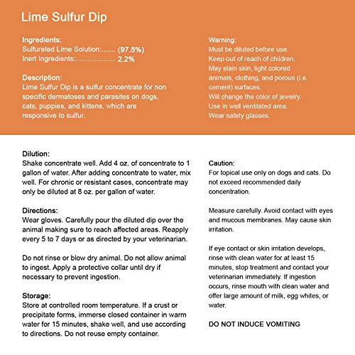 Classic's Lime Sulfur Dip (16 oz Pet Care & Veterinary Treatment for