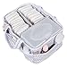 Dove Gray Chevron Storage Caddy - Chevron Print Body, Handles and Lining, Gray and White Trim, Gray and White, Two Handles, 12 in x 6 in x 8 in
