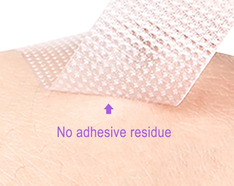 Gentle Transparent Premium Tape 120Pcs Breathable Strips-Pain Free Removal-Adhesion Skin-Breathable and Hypoallergenic,