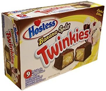 Limited Edition Hostess Banana Split Flavor Twinkies 9 per box. Fresh and Fast Ship by Twinkies