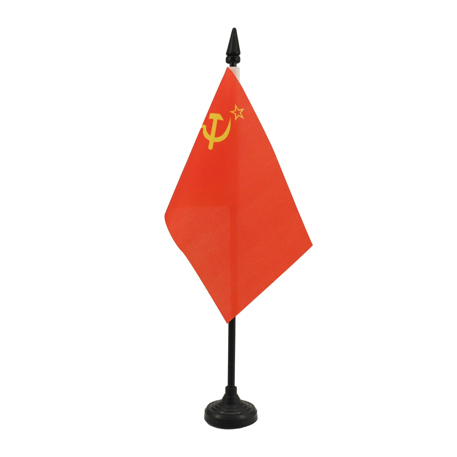 AZ FLAG - USSR Table Flag 4'' x 6'' - Red comunist Office Mini Banner 100% Polyester 15 x 10 cm - Mini Desk Flag with 10'' Pole and Black Plastic Base
