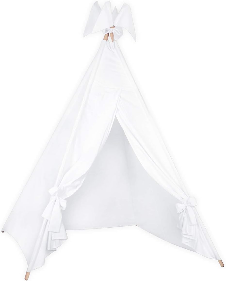 Dreamer. Teepee with play Matt, Tent for Kids Children Play Tent for Indoor Outdoor, White, 100% cotton hande made (170 cm tall)