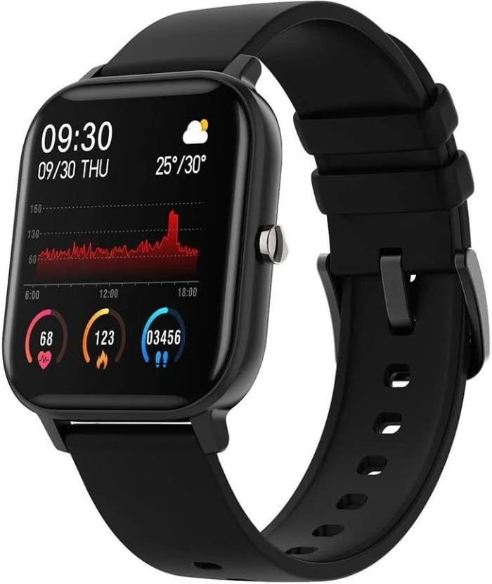 SportFused Smart Watch Fitness Tracker for Android and iPhone – IP67 Waterproof Activity Counter and Pedometer with Heart Rate and Sleep Monitor – Track 8 Sports with 1.4” Color Touch Screen - Black
