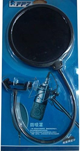 Professional Clamp on Microphone Pop Filter-black