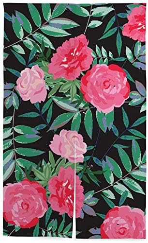 Amazon Tinzzeros のれん おしゃれ 小さな花と葉と花の花束のパターン 開運のれん 業務用 日よけ暖簾 和の雰囲気 装飾工芸 プライバシーカット 高画質 出入り口 着替え室 突っ張り棒付き 幅85 丈90 のれん オンライン通販
