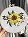 Unime Full Range of Embroidery Starter Kit with Pattern, Cross Stitch Kit Including Embroidery Cloth with Color Pattern, Embroidery Hoop, Color Threads, and Tools Kit(Sunflower,Bouquet)