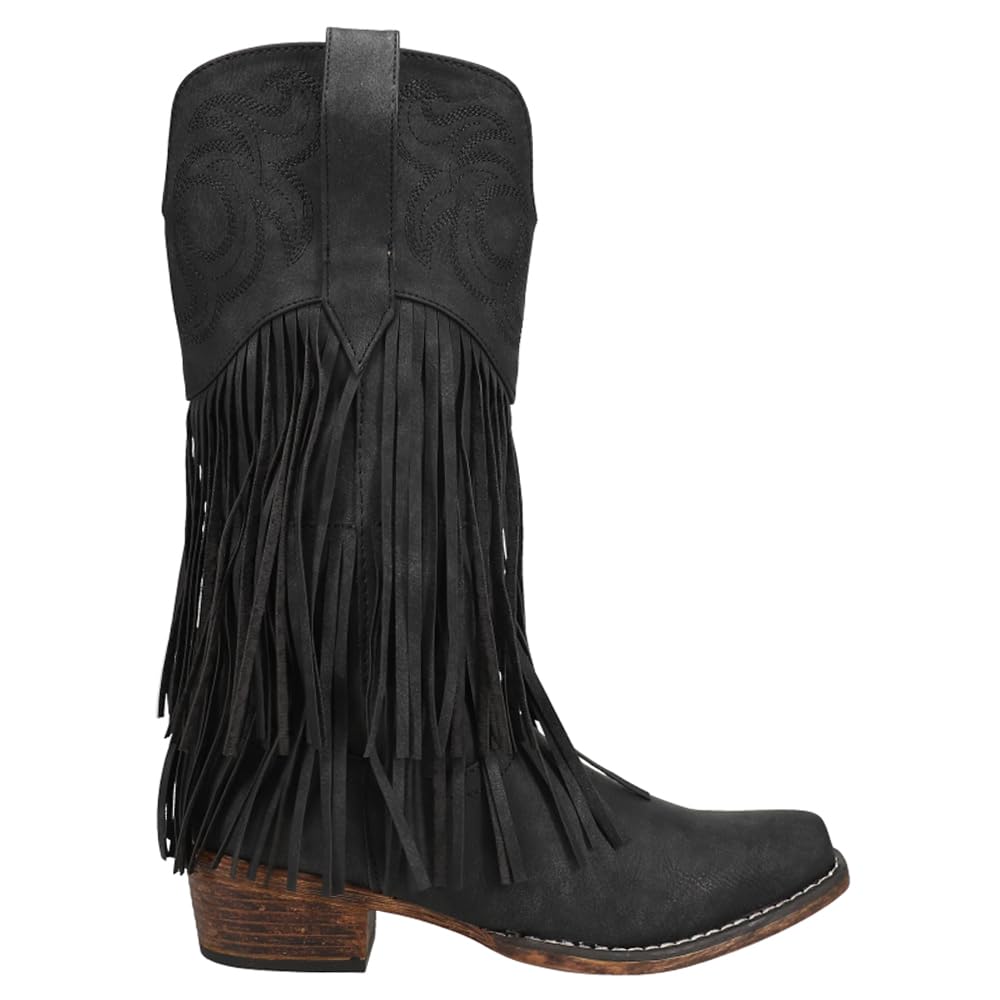 Roper Rickrack (Black) - Women's Cowgirl Boot