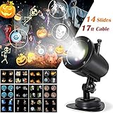 Halloween Christmas Projector Lights, Ocean Wave LED Light Projector Dynamically Changing Colorful Landscape Lights Waterproof Outdoor Indoor Xmas Party Yard Garden Decorations-14 Slides 10 Colors