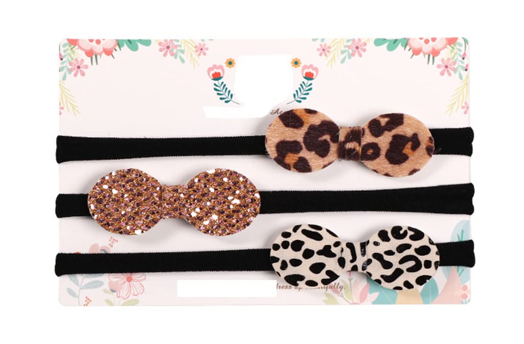 Nylon Bow Floral Headband for Newborn Toddler and Baby Girl 3 Packs (set 02)