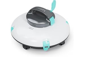 LYDSTO (2024 Upgrade) Cordless Robotic Pool Cleaner - 70Mins Pool Vacuum for above Ground Pool,15KPa Powerful Suction,Water Sensor,Self-Parking,Pool Cleaner Robot for Flat Bottom Pools Up to 38Ft,Green