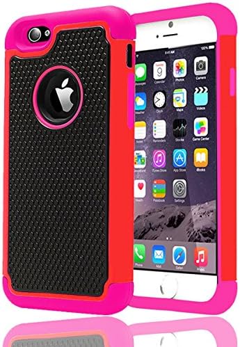 Linnsek Dual Layer Apple Phone Cover[Extra Front Raised Lip] [Shock-absorption] [Hard plastic and Soft Silica] For iphone6/6S  4.7inch (AW2)