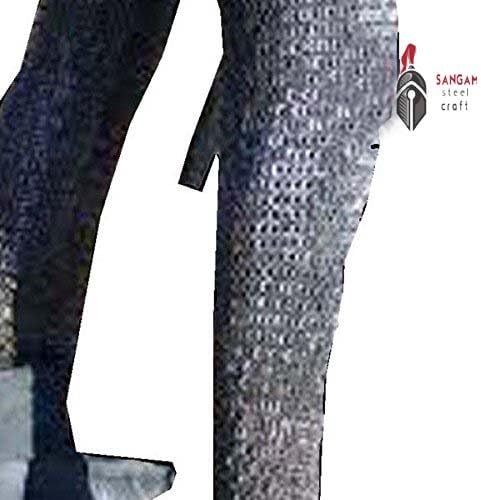 Chain Mail Legging Pair/Chausses 10 mm Flat Riveted with Washer Medieval Armour