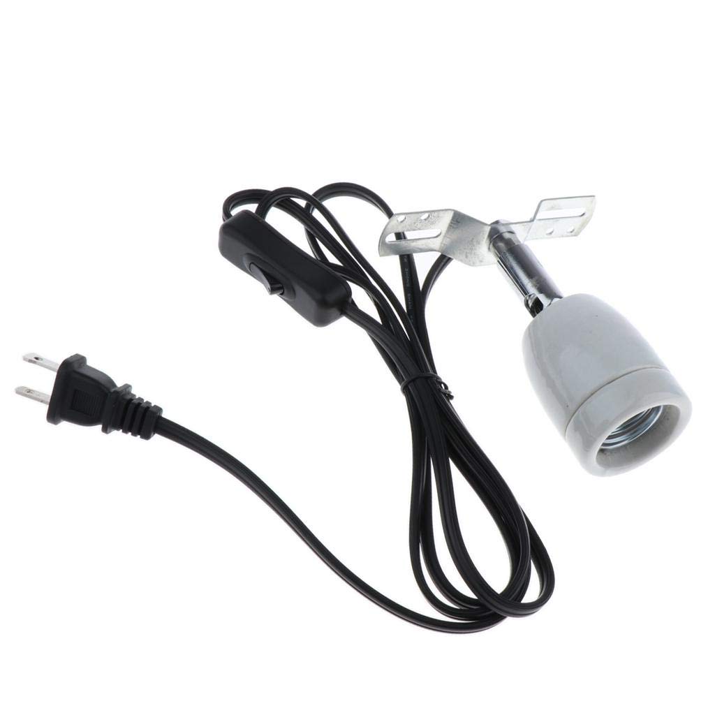 POFET Reptile Heat Lamp Holder, E27 400W Rotatable Ceramic Heating Bulb Base Bulb Socket with Switch and Clip for Pet Lizard Tortoise Reptile