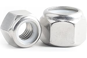 SOTOOLSTOP 7/16-14 Nylon Insert Lock Nuts, Nylon Locknuts 304 Stainless Steel 18-8 Lock Nuts, Pack of 20