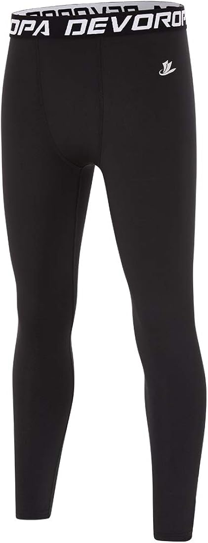 Devoropa Boys Leggings Quick Dry Youth Compression Pants Sports Tights Basketball Base Layer : Clothing