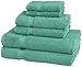 Amazon Brand – Pinzon Organic Cotton Bathroom Towels, 6-Piece Set, Mineral Green