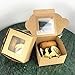 YD YD XINHUA Brown Bakery Boxes Small Cake Box 4x4x2.5 | 50 Pack Pastry Box Dessert Boxes with Window Cookies Boxes Brown Kraft Paper Boxes for Mini Cake, Cupcake, Cookies, Dessert, Donuts, Pastry