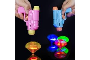 FNQIANK 3 Pack LED Light Up Spinning Tops with Launcher Gyroscope, Colorful Flashing Toys Novelty Spinning Light Up Toy Party Favors Goodie Bag Fillers Glow Dark Party Supply Bulk Toys